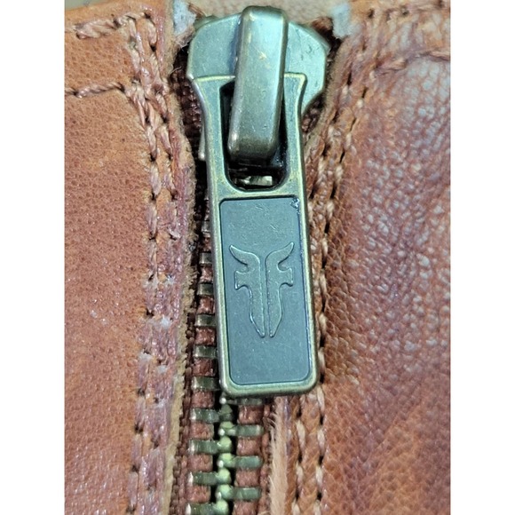 Frye Reina Ankle Bootie Cognac Genuine Leather Western 10 - Picture 3 of 9